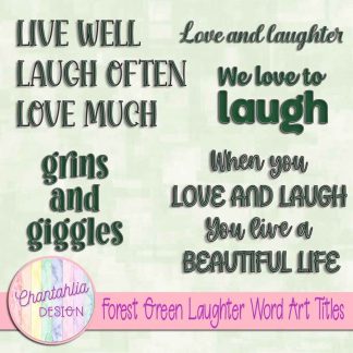 Free forest green laughter word art titles