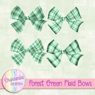 Free forest green plaid bows
