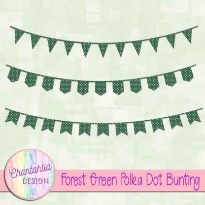 Free forest green polka dot bunting
