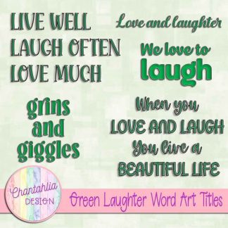Free green laughter word art titles