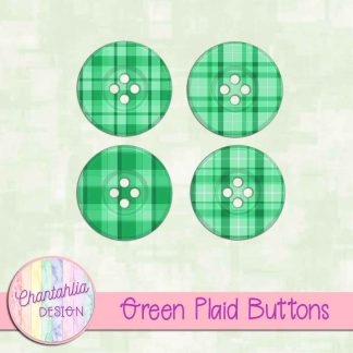 Free green plaid buttons