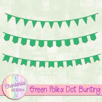 Free green polka dot bunting