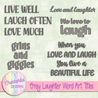 Free grey laughter word art titles
