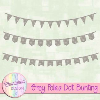Free grey polka dot bunting