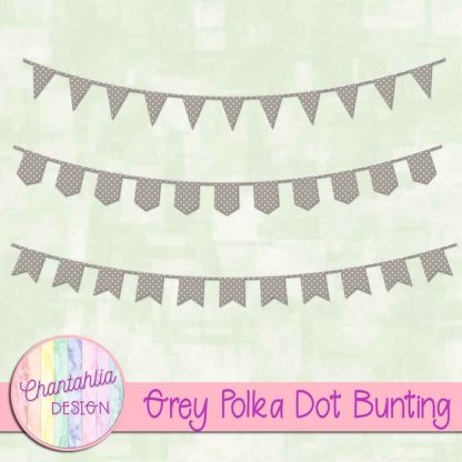 Free grey polka dot bunting