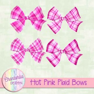 Free hot pink plaid bows