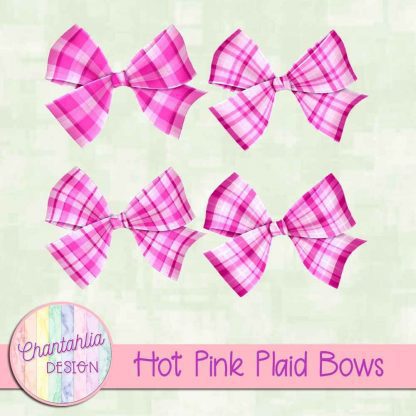 Free hot pink plaid bows