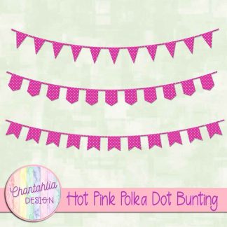 Free hot pink polka dot bunting