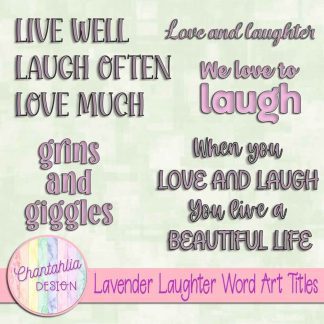 Free lavender laughter word art titles
