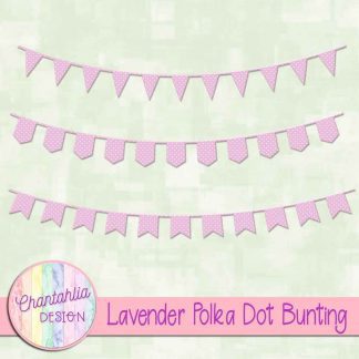 Free lavender polka dot bunting