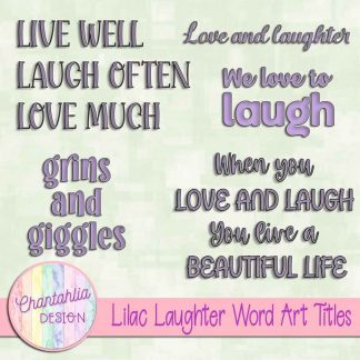 Free lilac laughter word art titles
