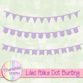 Free lilac polka dot bunting