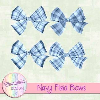 Free navy plaid bows