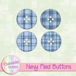 Free navy plaid buttons