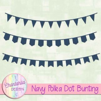 Free navy polka dot bunting