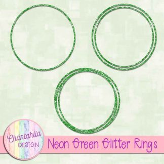 Free neon green glitter rings