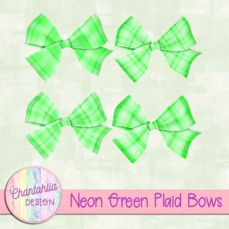 Free neon green plaid bows