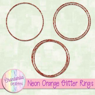Free neon orange glitter rings