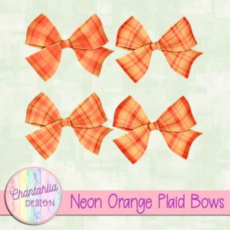 Free neon orange plaid bows