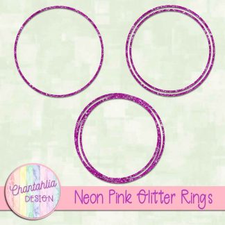 Free neon pink glitter rings