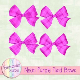Free neon purple plaid bows