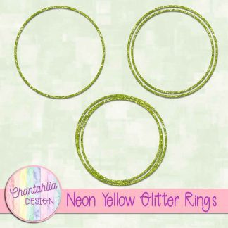 Free neon yellow glitter rings