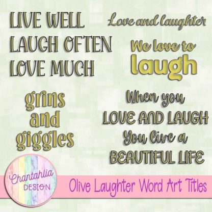 Free olive laughter word art titles