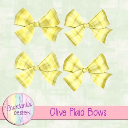 Free olive plaid bows