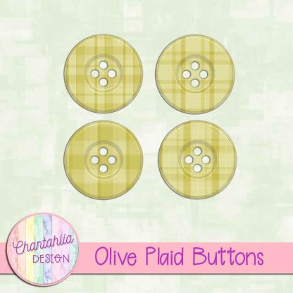 Free olive plaid buttons