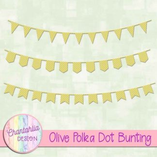 Free olive polka dot bunting