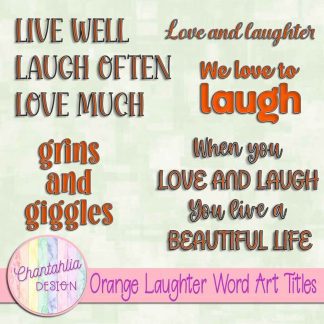 Free orange laughter word art titles