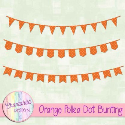 Free orange polka dot bunting