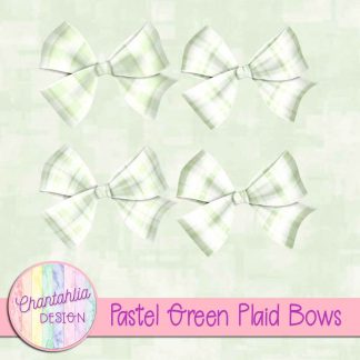 Free pastel green plaid bows