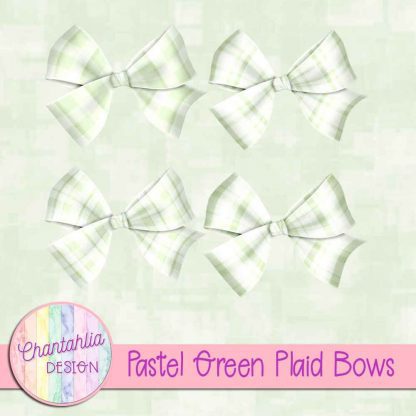 Free pastel green plaid bows