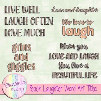 Free peach laughter word art titles