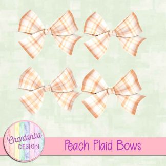 Free peach plaid bows
