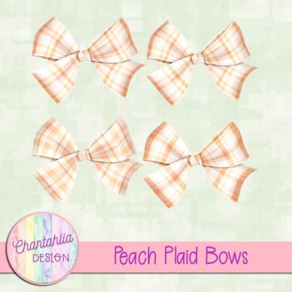 Free peach plaid bows