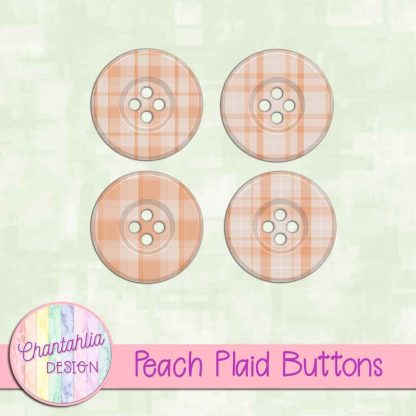 Free peach plaid buttons