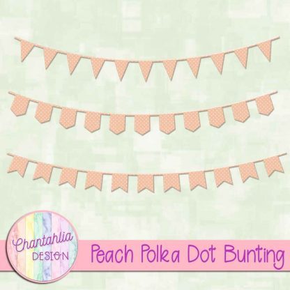 Free peach polka dot bunting