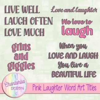Free pink laughter word art titles