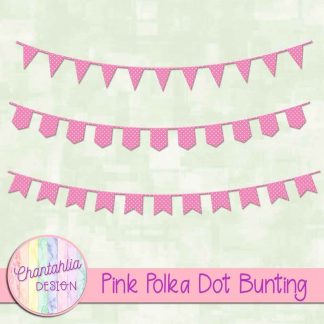Free pink polka dot bunting