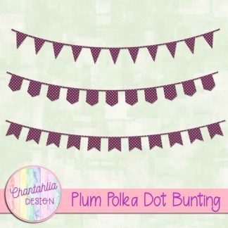 Free plum polka dot bunting