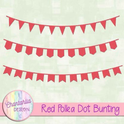 Free red polka dot bunting
