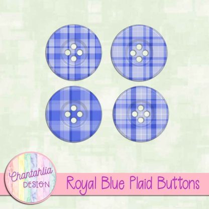 Free royal blue plaid buttons