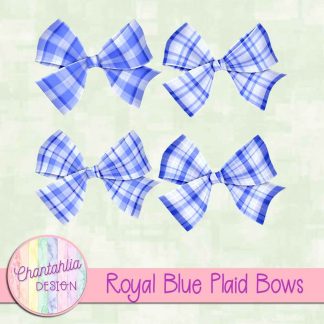 Free royal blue plaid bows
