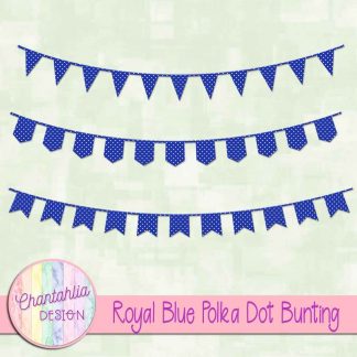 Free royal blue polka dot bunting