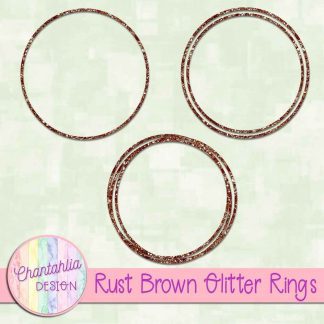 Free rust brown glitter rings