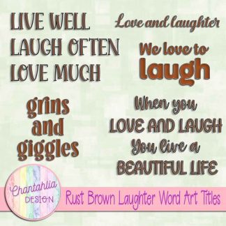 Free rust brown laughter word art titles