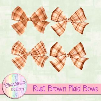 Free rust brown plaid bows