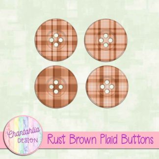 Free rust brown plaid buttons